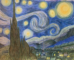 Create Art with Crayons: Van Gogh's STARRY NIGHT