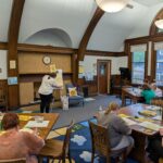 Marie Manley Tucker leading SUNFLOWERS at Hubbard Memorial Library
