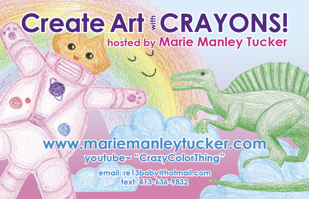 Flier for CREATE ART with CRAYONS~ KIDS!