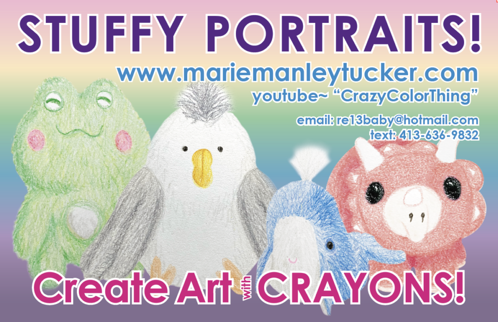 Flier for STUFFY PORTRAITS with CRAYONS!
